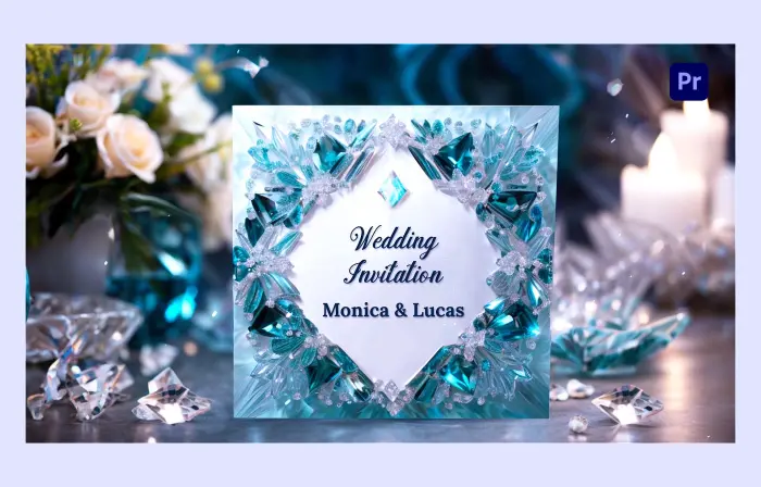 Unique 3D Crystal Pieces Frame Wedding Invitation Slideshow